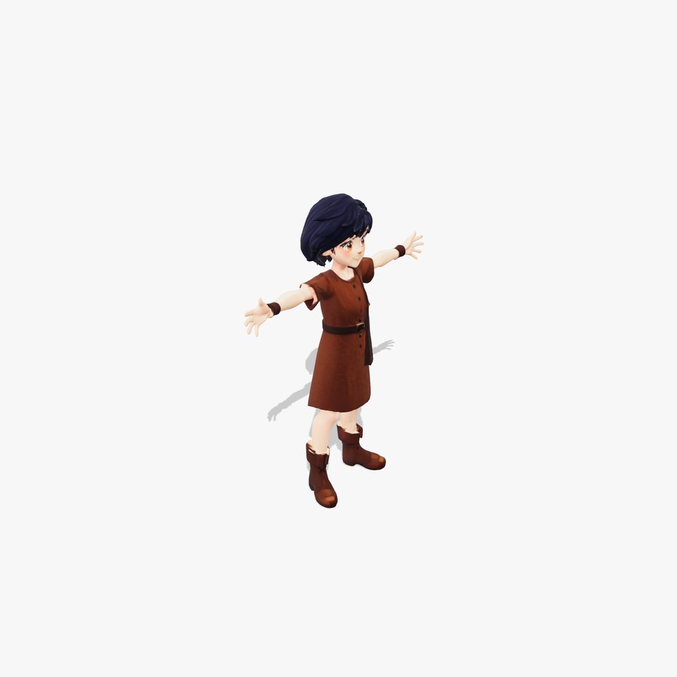 Charming Brown Outfit Character model pack